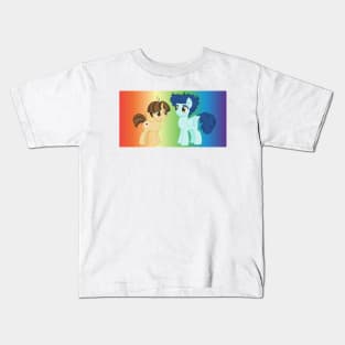 rainbow Curly Winds and Wiz Kid ponies Kids T-Shirt